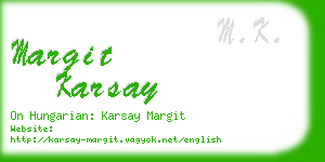 margit karsay business card